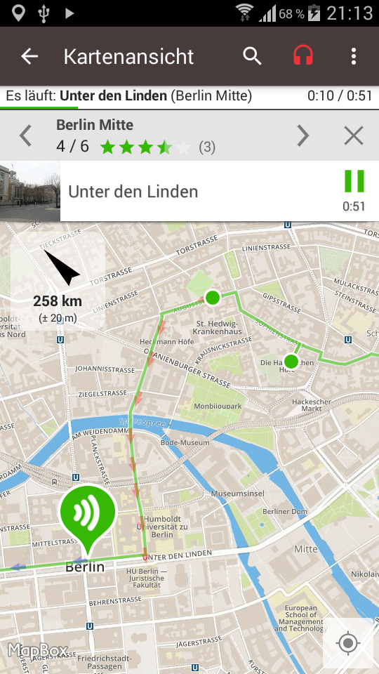 Kartenansicht in der Android-App